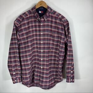 Tommy Hilfiger Red Blue Plaid XL Button Up Shirt